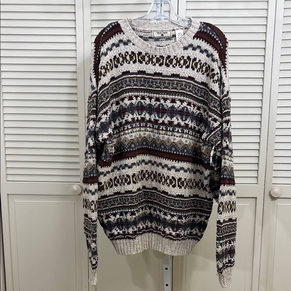 Vintage The Great Plains Cotton Patterned Sweater XL
